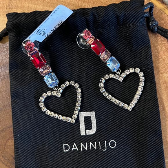 NWT DANNIJO Ruby Heart Earrings - Picture 4 of 4